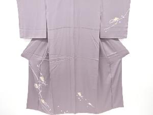 未使用品　草花に扇・横笛模様訪問着